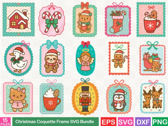 Crafting with Christmas Coquette Frame SVG Graphics for T-Shirt Designs