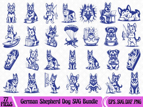 German Shepherd Dog SVG Bundle for Graphics & T‑Shirt Designs