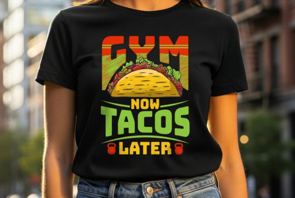 Gym Now Tacos Later Graphics for T-Shirt Designs
