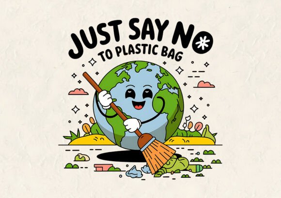 Just Say No to Plastic Earth Day T-Shirt Graphics