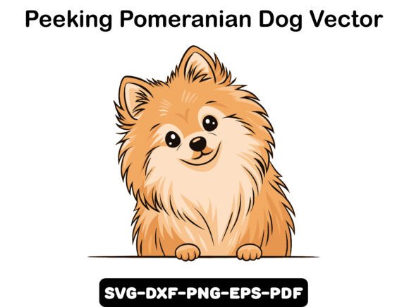 Peeking Pomeranian Dog Vector for Graphics & T-Shirt Designs
