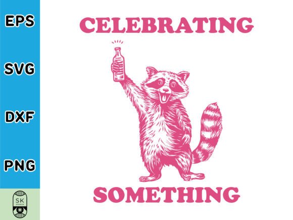 Raccoon Drinking SVG: Graphics for Crafts